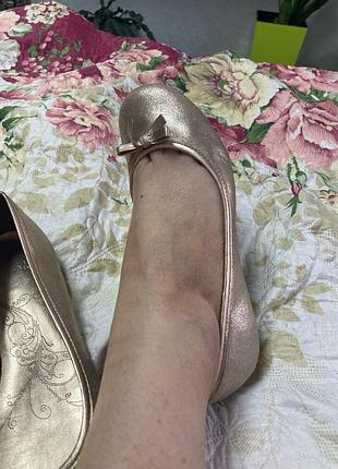 Мякенькі шкіряні 🦋балетки gold rose р 37/24 см clarks кларкс