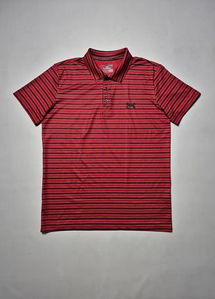 Спортивная футболка поло under armour heatgear красная в полоску размер m