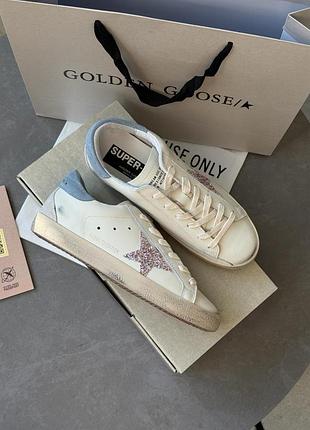 Golden goose super-star ltd with multicolor glitter star