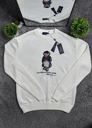 Свитер polo ralph lauren bear белый xl