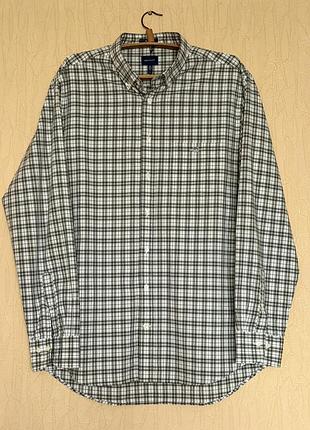 Чоловіча сорочка gant в клітинку бавовняна, розмір 2xl/56-58