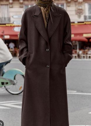 Пальто шерстяне пальто zara