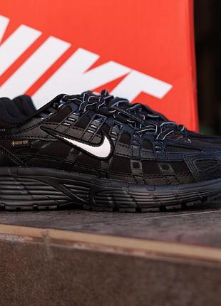 Кроссовки женские термо nike p-6000 gore-tex nd черные из натуральной кожи на демисезон современные для девочек городские красивые найк