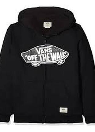 Чорне худі на блискавці бренду vans, кофта, толстовка  з капюшоном. 12-14 років 2