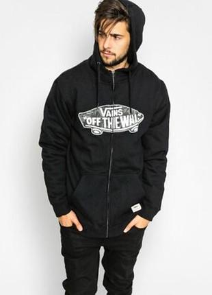 Чорне худі на блискавці бренду vans, кофта, толстовка  з капюшоном. 12-14 років