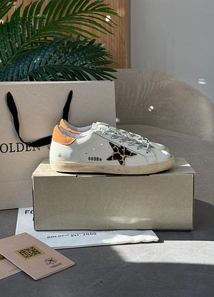 Golden goose superstar low cut white leo star