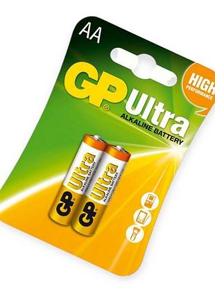Батарейка aa щелочная 1.5v пальчик gp ultra alkaline 2шт блистер