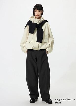 Штани uniqlo jersey barrel leg xs чорні, коричневі