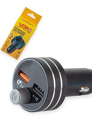 Fm модулятор voin w-3301 usb, mp3, 12-24в, usb заряджання 3,1a, bluetooth 5.0 voin
