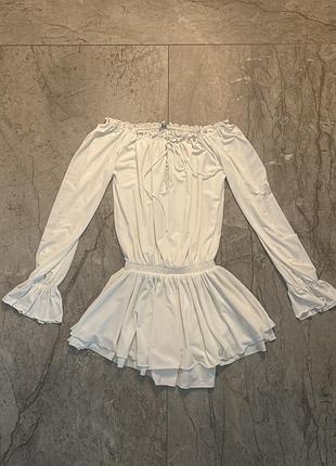 Легкая мини-платье с рукавами bershka