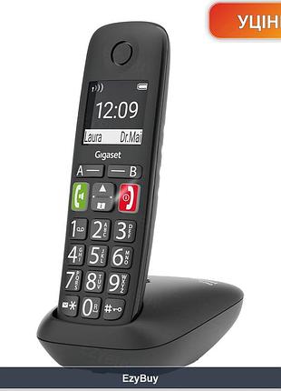 Стаціонарний телефон gigaset e290 з енергозберігаючою технологією eco dect та підсвіченим дисплеєм, чорний