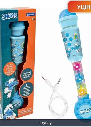 Микрофон для караоке mic90sf the smurfs со световыми эффектами и встроенным динамиком, синий, для детей 4+