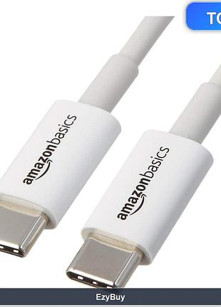 Шнур usb-c сертифікований usb-if для синхронізації та живлення гаджетів 60w, білий, довжина 0.9 метра