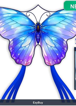 Воздушный змей butterfly в форме синего бабочки для детей и взрослых, легкий запуск, набор для отдыха на улице