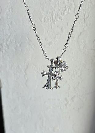 Кулон chrome hearts amethyst gothic duo 9
