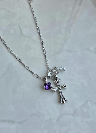 Кулон chrome hearts amethyst gothic duo 4