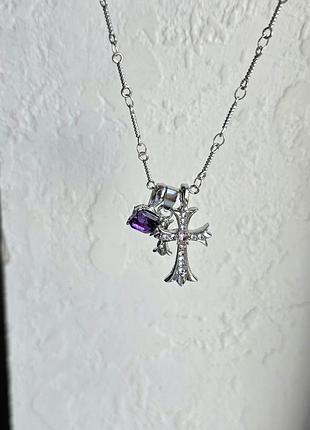 Кулон chrome hearts amethyst gothic duo 8