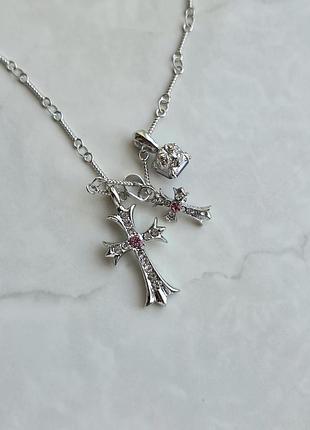 Кулон chrome hearts amethyst gothic duo 7