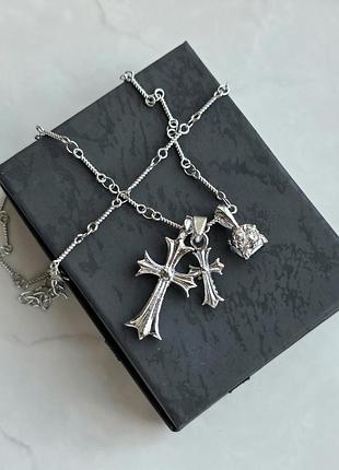 Кулон chrome hearts amethyst gothic duo 2