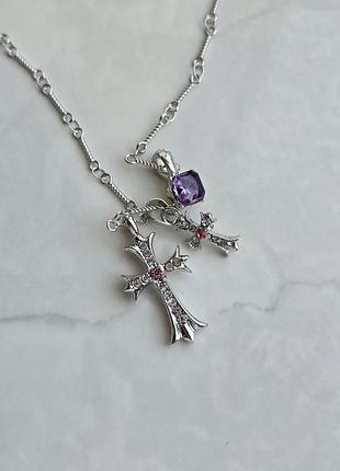 Кулон chrome hearts amethyst gothic duo 5