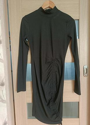 Черное мини платье в рубчик missquided 2