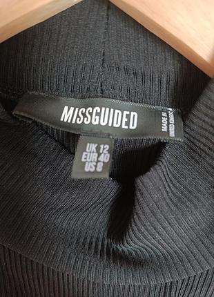 Черное мини платье в рубчик missquided 3