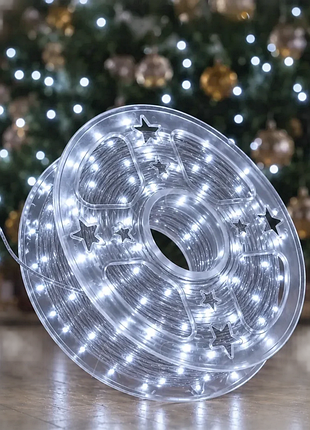 Светодиодная гирлянда «роса» 200 м, 2000 led, зеленый провод, 8 режимов, холодный белый