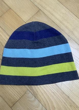 Оригінальна в'язана шапка h&m у смужку — відмінний стан!