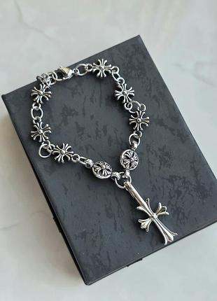 Браслет silver chrome hearts gothic rosary