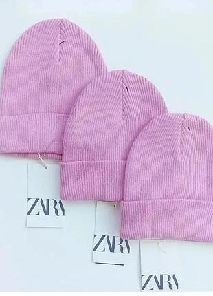 Рожева шапка zara для дівчинки