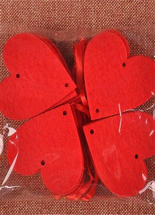 Гирлянда красные сердечки, украшение на день святого валентина3 фото