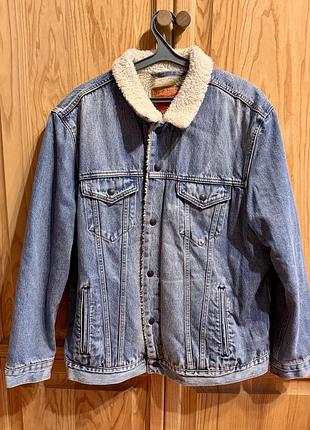 Оригинальная джинсовая куртка levi's sherpa trucker jacket, размер xxl