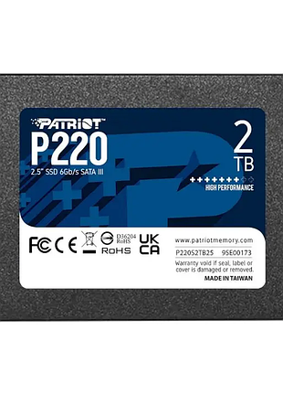 Ssd-накопичувач patriot p220 2tb sata чорний