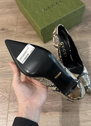 Gucci python snake heels pumps оригинал 41 размер кожаные идеальное состояние полный комплект туфли на каблуке гусиный змеиный принт каблука брендовые 3