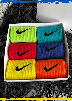 Набір різнокольорових шкарпеток nike. шкарпетки найк, носки найк 36-40