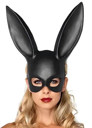 Маска кролика playboy resteq 36 см - чорна костюмна маска для вечірок, косплею та геловіну