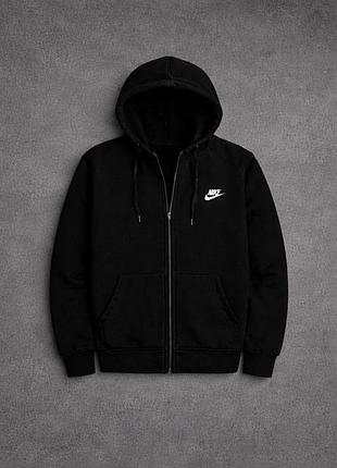 Мужская кофта nike черная весенняя осенняя зип худи найк на молнии (b)