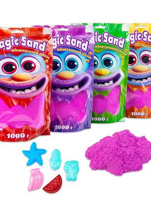 Кинетический песок strateg magic sand в пакете 39404-4 фиолетовый, 1 кг 4695201