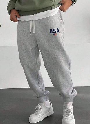 Сірі джоггери united fluid «usa» / спортивні штани оверсайз