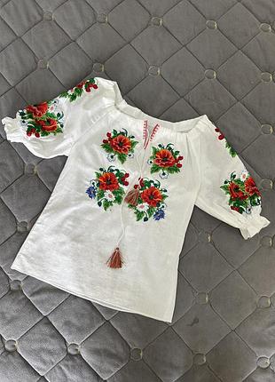 Вишиванка 100 % бавовна. вишивка шовком
