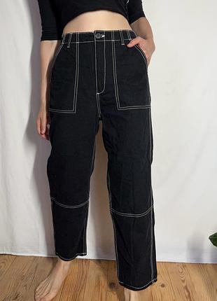 Чорні штани карго h&m divided т4