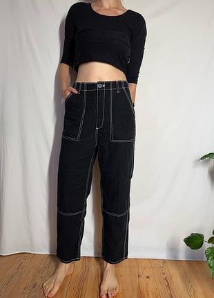 Чорні штани карго h&m divided т4 2