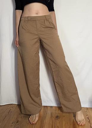 Коричневі широкі штани h&m divided т4