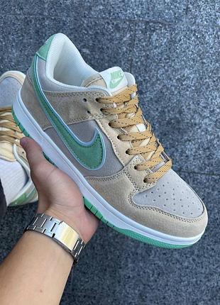 Кросівки nike sb dunk beige&green 8