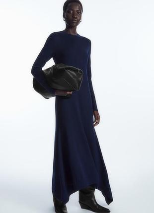 Сукня жіноча cos handkerchief-hem merino wool midi dress / xs
