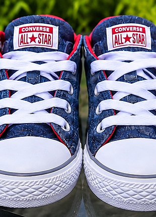 Converse all star ox denim blue - оригинальные низкие кеды