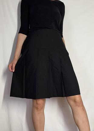 M&s black pleated mini skirt т4  чорна спідниця в складку m&s