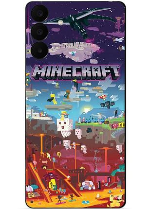Силиконовый бампер чехол для samsung a27 игра minecraft майнкрафт