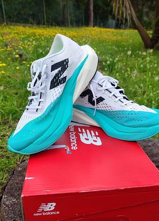 New balance fuelcell supercomp pacer v2 white light blue - кроссовки бело-голубые, новые, eu 40 25.5см (us 7m/8.5w)