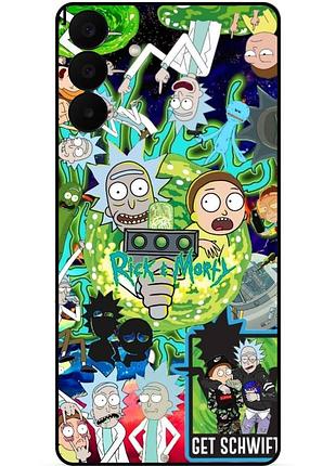 Силиконовый бампер чехол для samsung a27 с рисунком rick and morty рик и морти